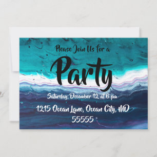 Invitation Ocean Blues Abstact