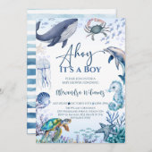Invitation Ocean Boy Baby shower Party (Devant / Derrière)