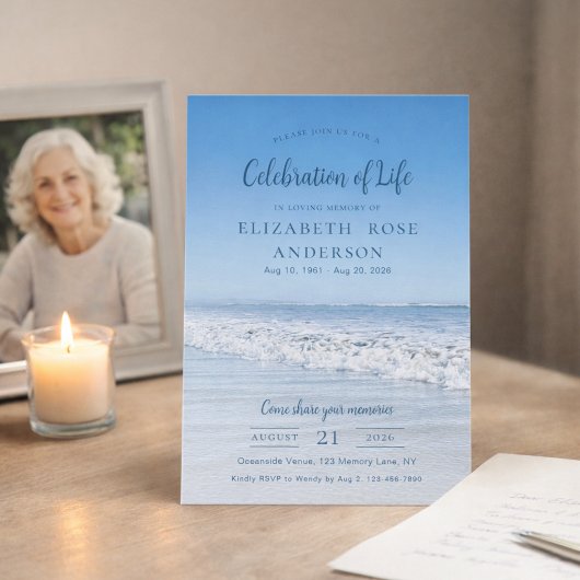 Invitation Ocean Celebration Of Life Memorial 