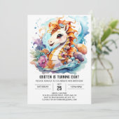 Invitation Ocean Dreamscape Nautical Seahorse Anniversaire (Debout devant)
