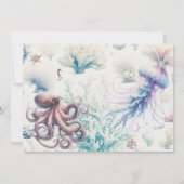 Invitation Océan Éclaboussure Corail Marin Aquarelle Douce 16 (Dos)