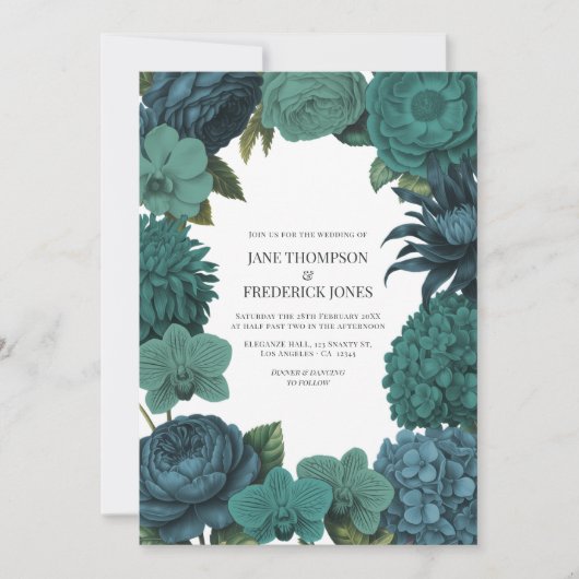 Invitation Ocean Emerald, Deep Lagoon & Tidepool Teal Wedding (Devant)