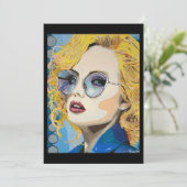 Invitation ‘ocean eyes’ Painting on a Small-Scale Print  (Debout devant)