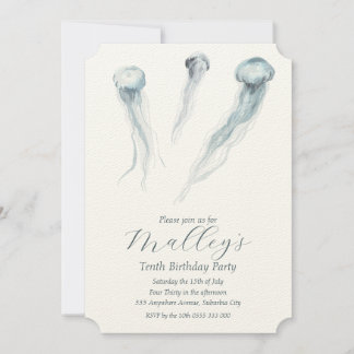 Invitation Ocean Jellyfish Numéro d'âge Anniversaire Invitati