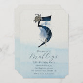 Invitation Ocean Jellyfish Numéro d'âge Cinquième 5e annivers (Devant / Derrière)