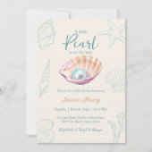 Invitation Ocean Little Pearl sur le chemin Baby shower (Devant)