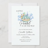 Invitation Ocean Little Pearl Under the Sea Baby shower (Devant)