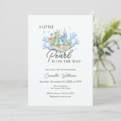 Invitation Ocean Little Pearl Under the Sea Baby shower (Debout devant)