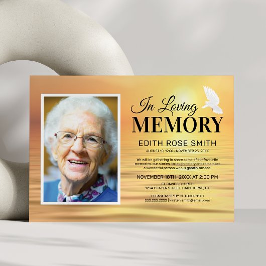 Invitation Ocean Memorial Service | Photo en mémoire d'amour