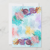 Invitation Océan Mer Coloré Poctopus rose Anniversaire (Dos)