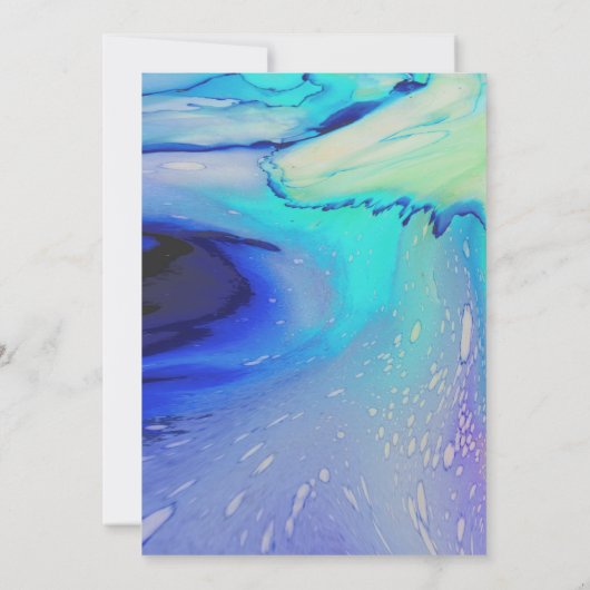 Invitation Océan moderne Eau Bleu Plage Abstraite Mariage (Dos)