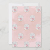 Invitation Ocean Pearl Sea Shell Baby shower rose fille (Dos)