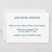 Invitation Océan, rive sablonneuse vagues douces (Dos)