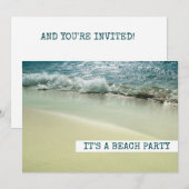 Invitation Océan, rive sablonneuse vagues douces (Devant / Derrière)