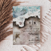 Invitation Océan rustique | Mariage de monogramme de destinat