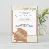 Invitation Ocean Sand Seashell 50e anniversaire (Debout devant)