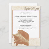 Invitation Ocean Sand Seashell 50e anniversaire (Devant / Derrière)