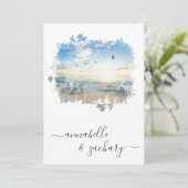Invitation ** Ocean Sea Artistic RSVP - Plage QR AR7 Mariage (Debout devant)