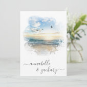 Invitation ** Ocean Sea Helm RSVP - Beach QR AR7 Mariage (Debout devant)