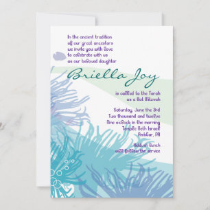 Invitation Ocean Sea Life Bat Bar Mitzvah