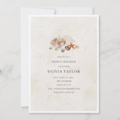 Invitation Ocean Seashells Beach Boho Coastal Bridal Shower (Devant)