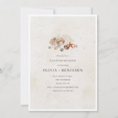 Invitation Ocean Seashells Beach Couples Wedding Shower (Devant)