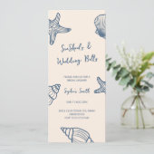 Invitation Ocean Seashells et cloches de mariage de mariée  (Debout devant)