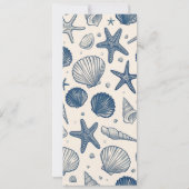 Invitation Ocean Seashells et cloches de mariage de mariée  (Dos)