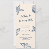 Invitation Ocean Seashells et cloches de mariage de mariée  (Devant)