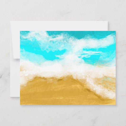 Invitation Ocean Seaside Turquoise Waves Enregistrer la date (Dos)