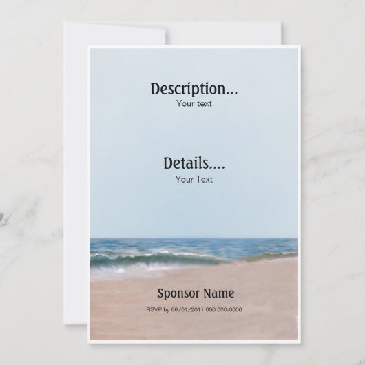 Invitation Ocean Shore Beach (Dos)