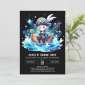 Invitation Océan Simple Pirate Anniversaire (Debout devant)