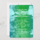Invitation Ocean Sky Blue Green Baby shower Abstrait (Dos)