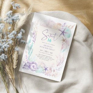 Invitation Océan sous la mer Sirène douce 16 Anniversaire