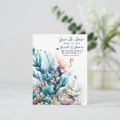 Invitation Ocean Splash Sea Coral Aquarelle Enregistrer la da (Debout devant)