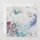 Invitation Ocean Splash Sea Coral Aquarelle Sweet 16 (Dos)