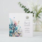 Invitation Ocean Splash Sea Coral Aquarelle Sweet 16 (Debout devant)