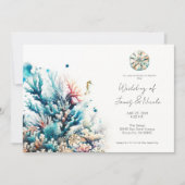 Invitation Ocean Splash Sea Coral Mariage d'aquarelle (Devant)