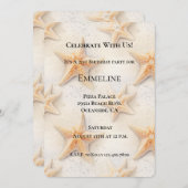 Invitation Ocean Starfish Beach Anniversaire (Devant / Derrière)