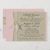 Invitation Ocean Starfish Fête des mariées rose (Devant / Derrière)