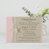 Invitation Ocean Starfish Fête des mariées rose (Debout devant)