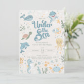 Invitation Océan Thématique 6ème anniversaire Invitation. Enf (Debout devant)