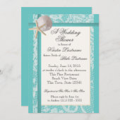 Invitation Ocean Thème Aqua Wedding shower (Devant / Derrière)