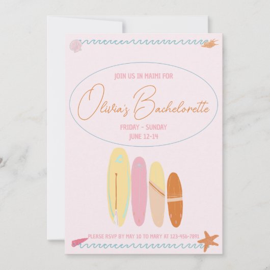 Invitation Ocean Theme Bachelorette — San Diego Thème (Devant)