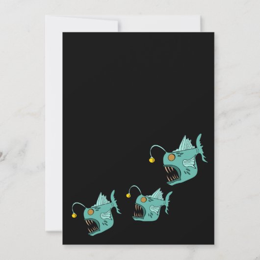 Invitation Ocean Theme Boys Anniversaire Anglerfish O-fish-al (Dos)