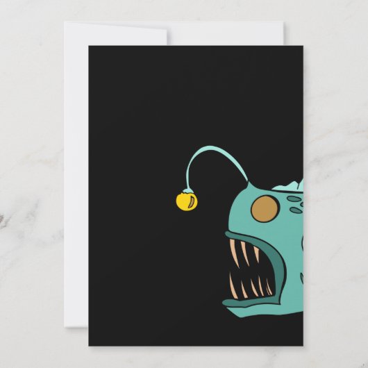 Invitation Ocean Theme Boys Anniversaire Anglerfish O-fish-al (Dos)