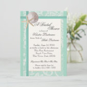 Invitation Océan Thème Mer Foam Green Wedding shower (Debout devant)