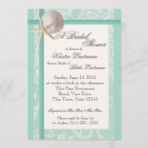 Invitation Océan Thème Mer Foam Green Wedding shower