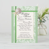 Invitation Océan thème Wedding shower Mint vert (Debout devant)