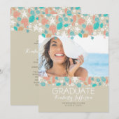 Invitation Ocean Treasures Beach Photo Graduation Party (Devant / Derrière)